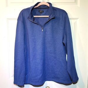 𝅺CLUB Room Men's Vintage 90's Streetwear Blue Half Zip Sweater